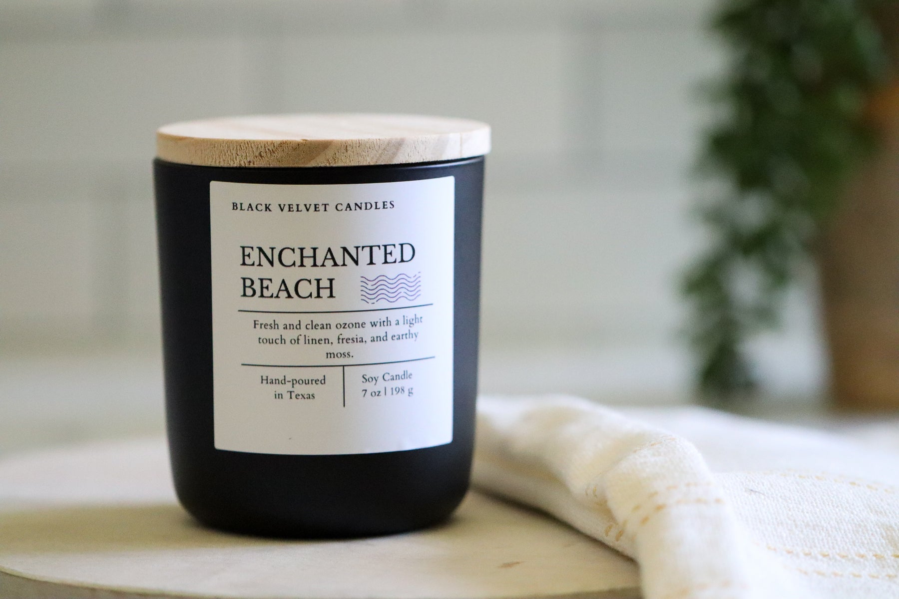 Enchanted Beach Black Velvet Candle