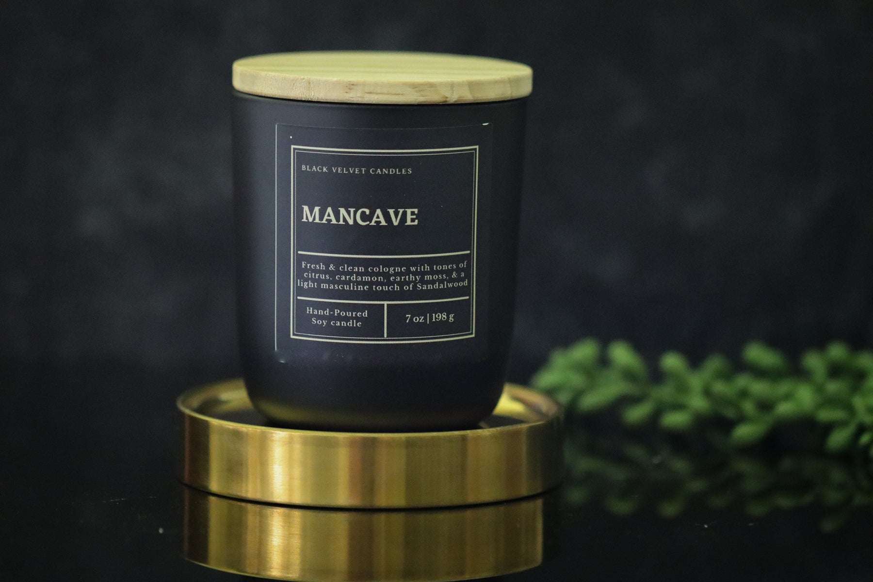 Mancave Black Velvet Candle